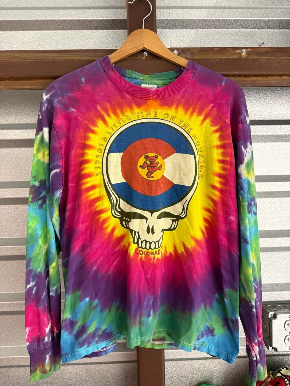 Vintage 1992 Grateful Dead Space Your Face Colorado Tie-Dye Long Sleeve T-Shirt